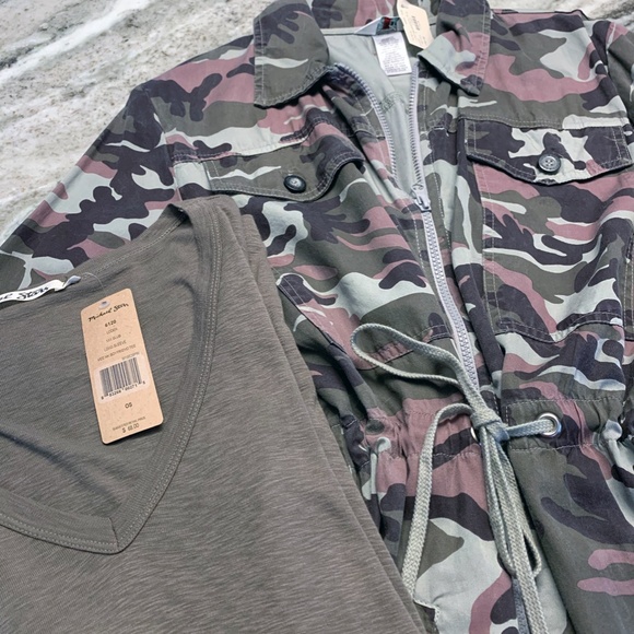 Hard Tail Forever Camo Khaki Green and Pink Jacket. Drawstring Waist. Size S NWT - Picture 10 of 10